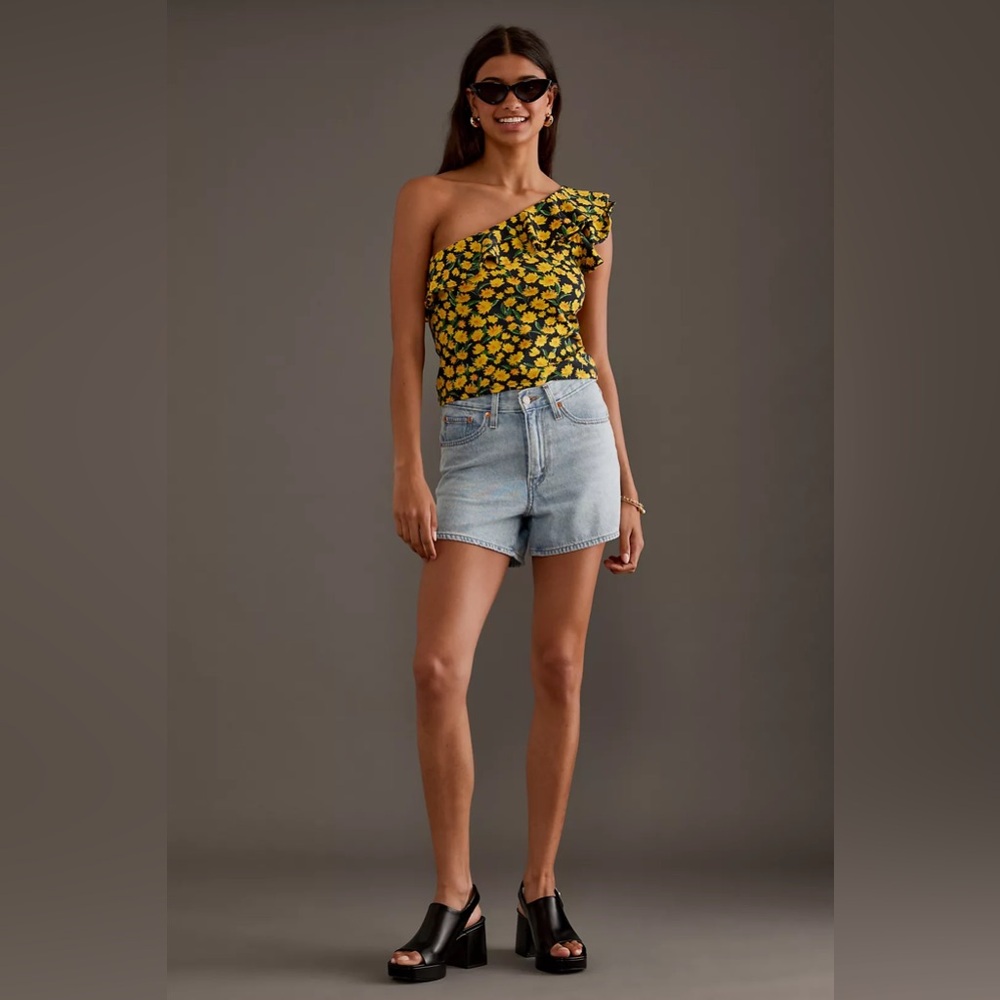 Maeve One-Shoulder Ruffled Top - Picture 3 of 12